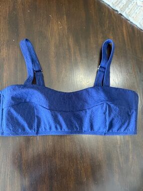 Women's Navy Blue Bikini Top - Unbranded Floral Texture